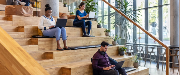 Technology leaders working together in an office